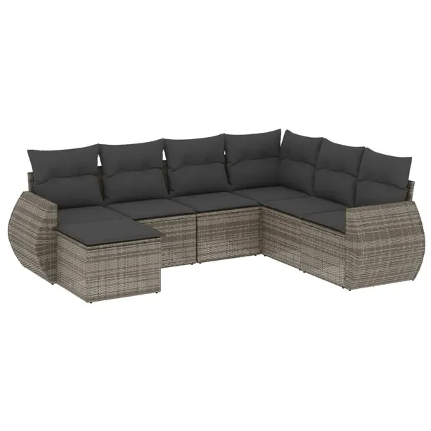 Zestaw mebli ogrodowych modułowych szary rattan PE, wymiary: 62x62x69 cm
