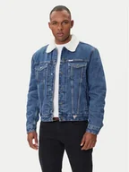 Kurtki męskie - Guess Jeans Kurtka jeansowa M4BN44 D5EJ1 Granatowy Regular Fit - miniaturka - grafika 1