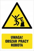 Akcesoria BHP - Naklejka Uwaga obszar pracy robota 10x15cm - miniaturka - grafika 1