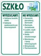 Tablice BHP - Naklejka na kosz do segregacji odpadów: SZKŁO 20x15cm - miniaturka - grafika 1