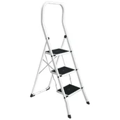 Drabiny - Stalowa Składana Drabina 3 Stopniowa K5-S89 - miniaturka - grafika 1