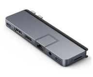 Stacje dokujące i replikatory portów - Hyper HyperDrive DUO PRO 7-in-2 USB-C Hub gray - miniaturka - grafika 1