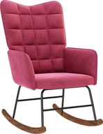Fotele - Fotel bujany, winna czerwień, tapicerowany aksamitem - miniaturka - grafika 1