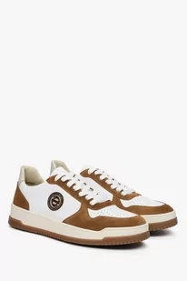 Biało-brązowe sneakersy męskie z zamszu i skóry naturalniej Estro ER00113017 - Sneakersy męskie - miniaturka - grafika 2