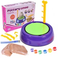 Masy plastyczne - KOŁO GARNCARSKIE Z GLINĄ FARBAMI ZESTAW KREATYWNY ARTYSTYCZNY DIY CERAMIKA - miniaturka - grafika 1