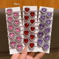 Ozdoby do włosów - TEMU 30 Fioletowych, Różowych i Czerwonych Gumek do Włosów w Kształcie z Kryształkami, Słodkie i Uniwersalne, Idealne na Codzienność - miniaturka - grafika 1