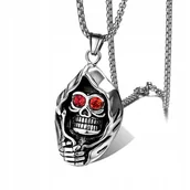 Naszyjniki - NASZYJNIK Srebrny ŚMIERĆ CZACHA REAPER SOA 347 - miniaturka - grafika 1