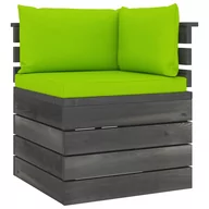 Meble ogrodowe - Ogrodowa sofa narożna z palet, z poduszkami, drewno sosnowe kod: V-3061658 - miniaturka - grafika 1