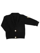 Bluzy dla chłopców - Chłopięca bluza dresowa zapinana na guziki czarna Nicol,r.92 - miniaturka - grafika 1