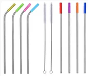 Słomki do napojów - SŁOMKI RURKI METALOWE WIELORAZOWE EKO + NAKŁADKI - miniaturka - grafika 1