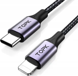 Kabel USB Topk USB-C - Lightning 2 m Czarny AP10 - Kable USB - miniaturka - grafika 1