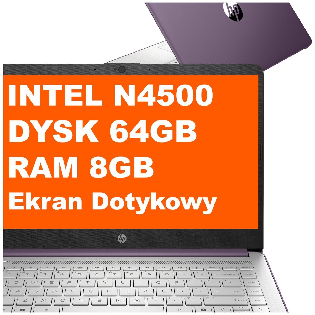 HP 14-dq3024ds / BK1Q5UA / Intel N4500 / 8GB / 64GB eMMC / Intel UHD / HD / Dotyk / Win 11 / Fioletowy