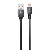 Kable USB - Kabel przewód USB-A - iPhone Lightning w oplocie 3A 30W 1.2m - czarny DUDAO - miniaturka - grafika 1
