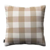 Poszewki na poduszki - Dekoria Poszewka Kinga na poduszkę beżowo biała krata 5,5x5,5cm) 50 × 50 cm Quadro 102-136-08 - miniaturka - grafika 1