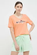 Koszulki sportowe damskie - Columbia t-shirt damski kolor pomarańczowy - miniaturka - grafika 1