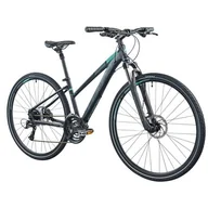 Rowery - Rower crossowy INDIANA X-Cross 3.0 D17 damski Czarno-turkusowy - miniaturka - grafika 1