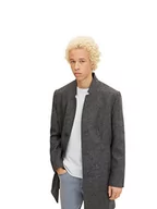 Płaszcze męskie - TOM TAILOR Denim Męskie Nowoczesny płaszcz wełniany 1032440, 20065 - Grey Melange Twill, XL - miniaturka - grafika 1