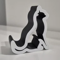 Pozostałe akcesoria do telefonów - Stojak na telefon w kształcie kota czarno-biały - miniaturka - grafika 1