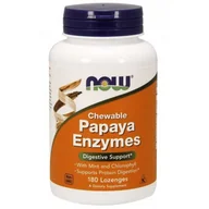 Witaminy i minerały dla sportowców - Now Foods Papaya Enzyme- Enzymy Trawienne- 180 Tabletek Do Ssania - miniaturka - grafika 1