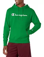 Bluzy męskie - Champion Męska bluza z kapturem Powerblend z logo Script, Green Vine-y07718, XXL - miniaturka - grafika 1