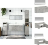 Szafki łazienkowe - vidaXL Szafka łazienkowa z lustrem beton szare drewno - Zestawy mebli łazienkowych - miniaturka - grafika 1