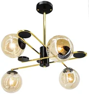 Lampy sufitowe - Agrafka lampa sufitowa 4xE27 czarna/złota 6302/4 BL TR - miniaturka - grafika 1