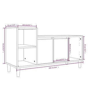 Szafka pod TV, wysoki połysk, biała, 100x35x55 cm - Szafki RTV - miniaturka - grafika 10