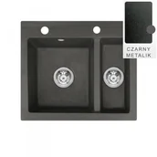 Zlewozmywaki - Zlew ŚMIGIELSKI MILANO 60 czarny metal (44) (MILANO6044) - miniaturka - grafika 1