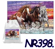 Puzzle - PUZZLE 96 EL. UKŁADANKA PREZENT ZWIERZĘTA KOŃ KONIE +WORECZEK Z NADRUKIEM - miniaturka - grafika 1