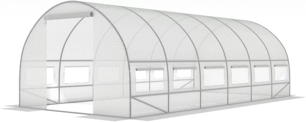 ZARIA Tunel foliowy z oknami  ZARIA, biały, 6x3x2 m
