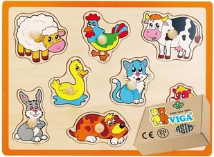 Układanka Drewniana FARMA Dla niemowląt Puzzle Sorter Zabawki Edukacyjne Drewniane sensoryczne - Zabawki sensoryczne - miniaturka - grafika 1