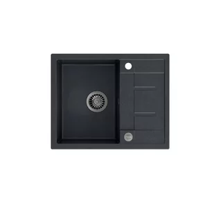 QUADRON MORGAN 116 czarny metalik + odpływ stalowy (HB8210U8-BS) HB8210U8-BS - Zlewozmywaki - miniaturka - grafika 1