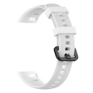 Akcesoria do smartwatchy - PASEK DO ZEGARKA HUAWEI HONOR BAND 5/4 BIAŁY SILIKONOWY - miniaturka - grafika 1