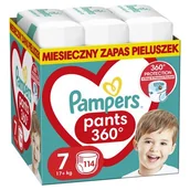 Pieluchy - Pampers Pants Pieluchomajtki, rozmiar 7, 114 sztuk, 17kg+ - miniaturka - grafika 1