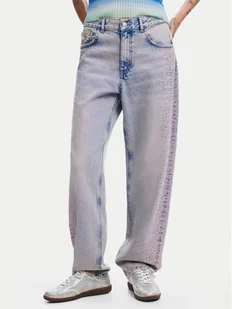 Desigual Jeansy Cara 24WWDD92 Niebieski Straight Fit - Spodnie damskie - miniaturka - grafika 1