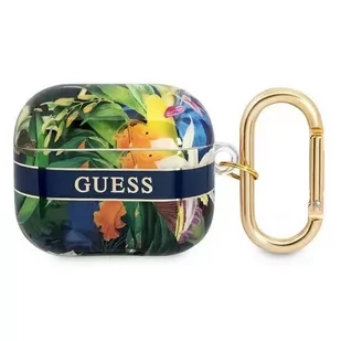 Guess GUA3HHFLB AirPods 3 cover niebieski/blue Flower Strap Collection - Akcesoria do słuchawek - miniaturka - grafika 1