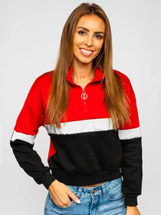 Czerwona bluza damska Denley KSW2022 - Bluzy sportowe damskie - miniaturka - grafika 1
