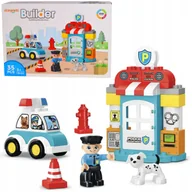 Klocki - KLOCKI KONSTRUKCYJNE BUILDER KOMISARIAT POLICJI 35el FIGURKI ZESTAW - miniaturka - grafika 1