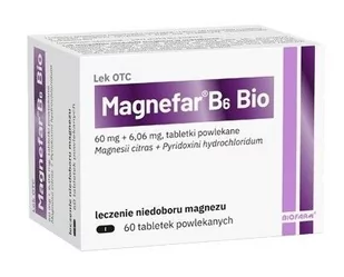 Magnefar B6 Bio, 60 tabletek - Witaminy i minerały - miniaturka - grafika 1