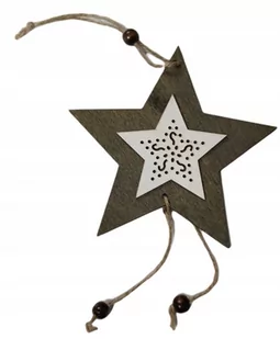Ozdoba Świąteczna Drewno Choinka Gwiazda - Ozdoby bożonarodzeniowe - miniaturka - grafika 1