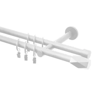 Karnisz Heksagon 300 cm podwójny biały mat 19/16 mm Inspire - Karnisze - miniaturka - grafika 1