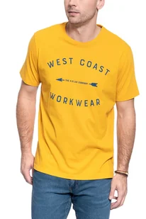 T-SHIRT MĘSKI LEE WORKWEAR TEE REGULAR FIT GOLDEN YELLOW L60BFENF 112113248 - Lee - Koszulki męskie - miniaturka - grafika 1