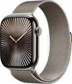 Smartwatch - Apple Watch 10 GPS + Cellular 42mm naturalny tytan bransoleta mediolańska Naturalna Złoty - miniaturka - grafika 1