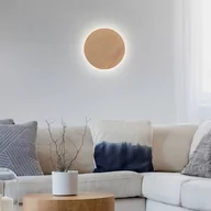 Lampy ścienne - Paul Neuhaus Kinkiet LED na baterię Puntua Ø 18 cm o wyglądzie drewna - miniaturka - grafika 1