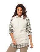 Kamizelki damskie - Jack Wolfskin Damska kamizelka HIGH Curl Long Vest W polarowa kamizelka, bawełna biała, M, Bawełna White, M - miniaturka - grafika 1