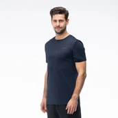 Koszulki męskie - HI-TEC Koszulka Biegowa Męska granatowa HADI L - miniaturka - grafika 1