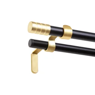 Karnisz podwójny Tiago II 240 cm 19 mm czarno-złoty - Karnisze - miniaturka - grafika 1