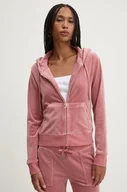 Bluzy damskie - Juicy Couture bluza ROBERTSON CLASS damska kolor różowy z kapturem gładka JCAP176EU - miniaturka - grafika 1