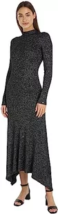Tommy Hilfiger Lurex F&F Mock-NK MIDI sukienka czarna, Czarny, M - Sukienki - miniaturka - grafika 1