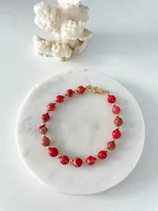 Bransoletki - Bransoletka z czerwonego jaspisu cesarskiego z zapięciem - miniaturka - grafika 1